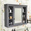 Armoire murale de salle de bain avec miroir et tablettes de rangement-115142045