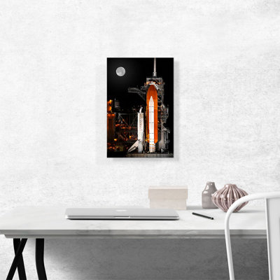 " NASA Rocket Launch Pad With Full Moon "