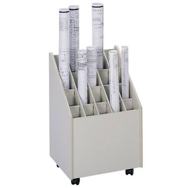 Safco Laminate Mobile Roll Files, 20 Compartments, Putty (SAF3082)