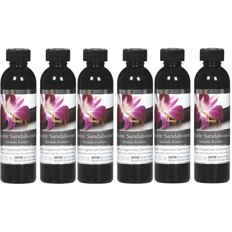 Ensemble de 6 huiles chauffantes exotiques pour bois de santal Hosley's. Cadeau idéal pour les mariages, le spa, le reiki, la méditation et la salle de bain. P1