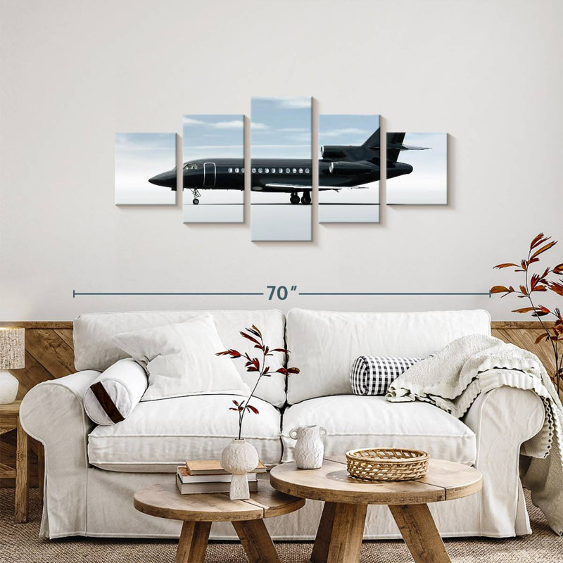 Jet d'affaires élégant, H 24 po x l 55 po