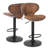 PU Leather Upholstered Swivel Bar Stools, Adjustable Counter Height Barstools Chairs with Footrest-203640842