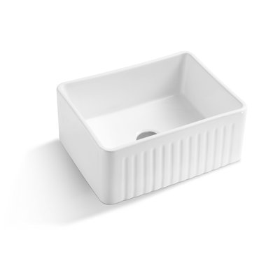 MAXWELL Cecile 18'' W Single Bowl Fireclay Farmhouse Kitchen Sink
