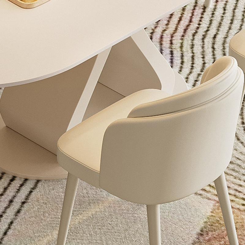 Chaises de salle à manger crème en similicuir