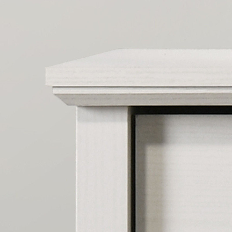 Commode 4 tiroirs avec poignées noires Elettra, Blanc