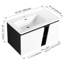 Meuble-lavabo flottant 36 po avec lavabo en céramique. Porte à fermeture en douceur avantageuse. Décoration moderne. Contreplaqué. Porte de lavabo blanche et noire avec choix de coiffeuse. Appareil. Rangement pratique. Contreplaqué-121108617