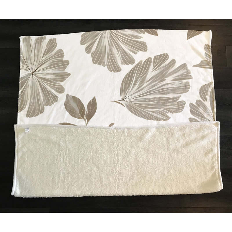 Throw Blanket, 51" W x 60" L, Floral/Abstract, Tan/Gray