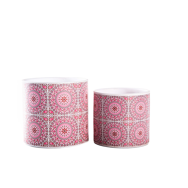 Ceramic Round Pot Matte Finish Cherry Red