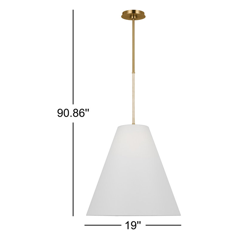 1 - Light Cone Pendant, Burnished Brass, 23.63" H x 19" W x 19" D
