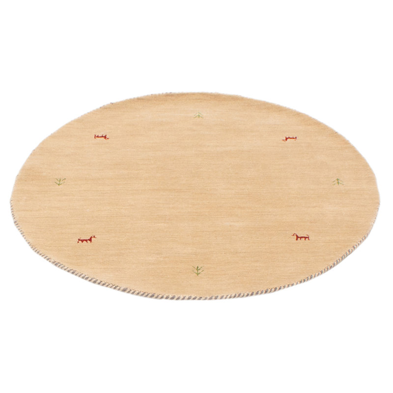 Tapis beige Kashkuli Gabbeh 3 pi 11 po x 3 pi 11 po