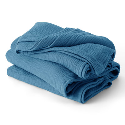 Bedsure 100% Cotton Muslin Blanket For Bed - 4-Layer Breathable And Lightweight Muslin Blanket For Summer, Soft Gauze Fall Blanket