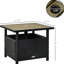 Table d'appoint de 22 po avec construction en acier - extérieur, terrasse, trou d'insertion de parasol de jardin, sacs de sable pour cadre d'équilibre, patio extérieur, jardin, étable de cour