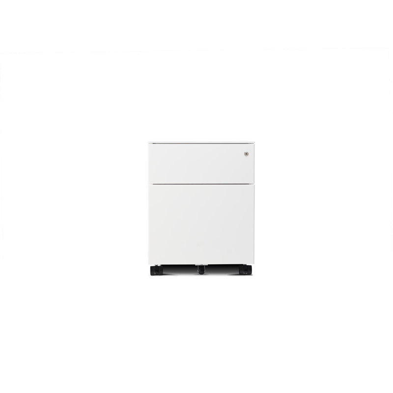 Trudeau 422cm Wide 2 -Drawer Mobile Steel File Cabinet, White
