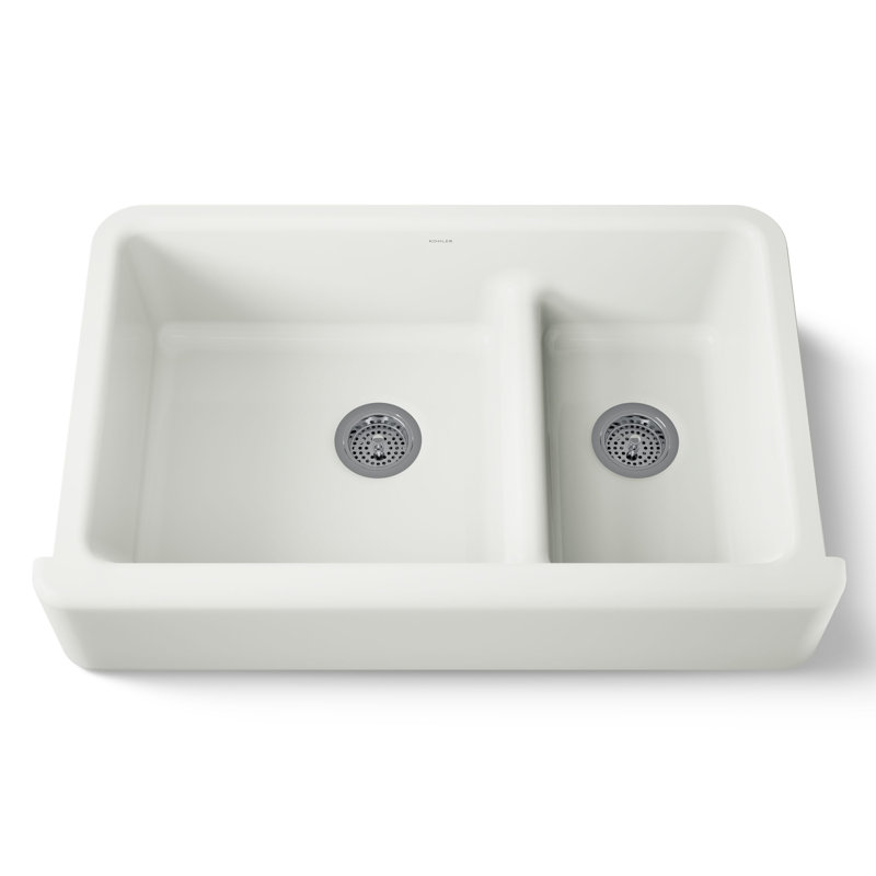 Whitehaven 36" L x 22" W Double Basin Farmhouse Kitchen Sink, Dune