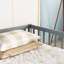 Lit simple gris avec clôture - solide et ludique sans porte dans une conception robuste-1352796440