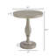  Table de bout à piédestal rond en bois 22 po Solmere, gris-676207081