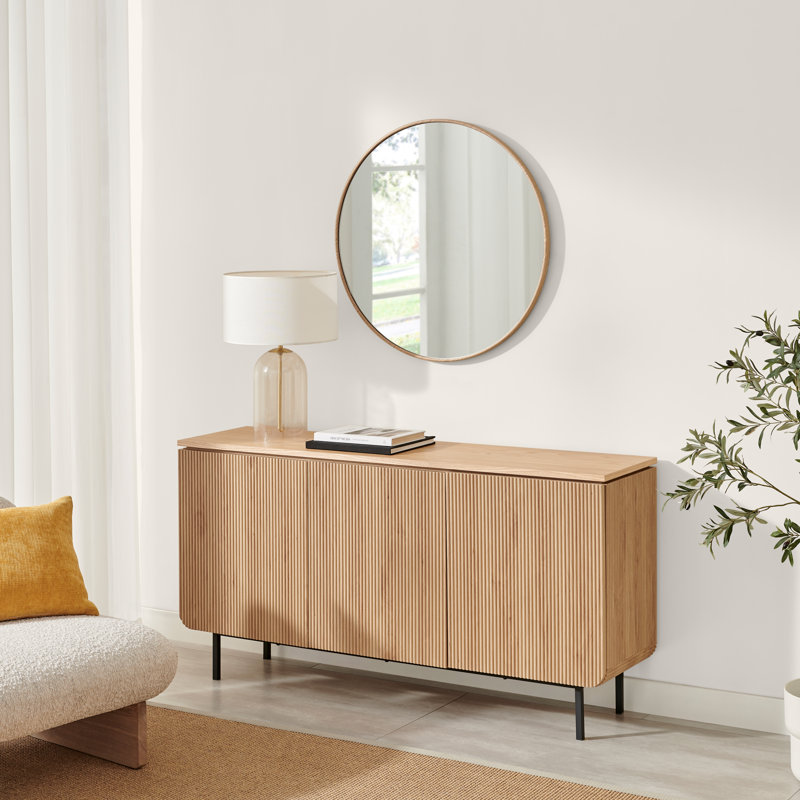 Penny Pillar Hallway Living Room Sideboard Storage - Simple & Elegant Scandi Style, Beige