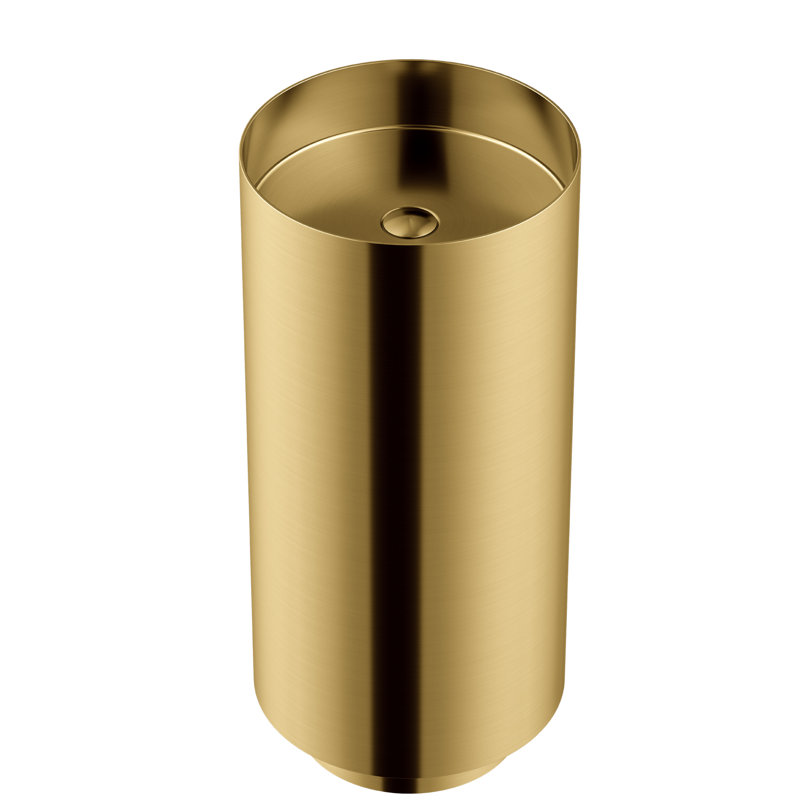 Karran Cinox 15'' Stainless Steel Circular Bathroom Sink, Gold