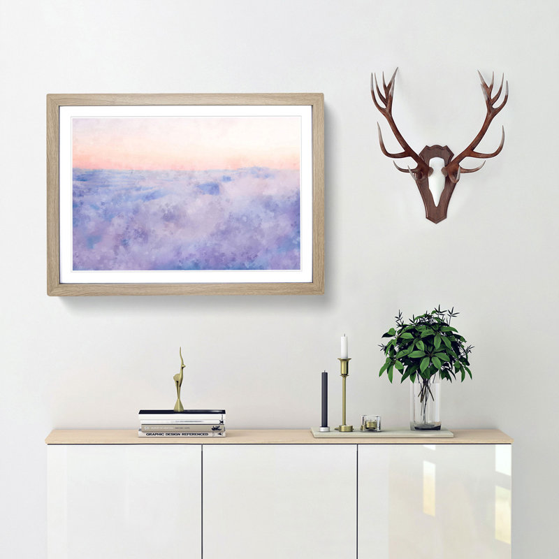 Upon the Clouds - Framed Print, 62cm H x 87cm W x 2cm D, Oak Framed