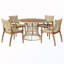 Ensemble repas 5 pièces avec table et 4 fauteuils en osier-970312053