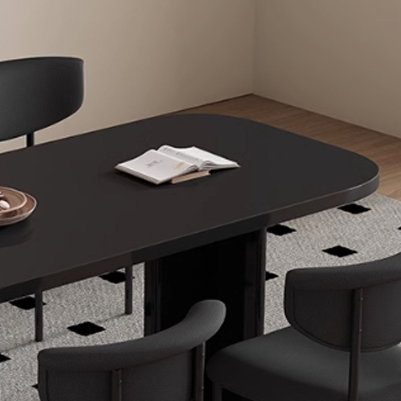 Ensemble de table de salle à manger moderne, simple et pratique, Noir, noir, noir, noir, Noir, noir, noir, noir