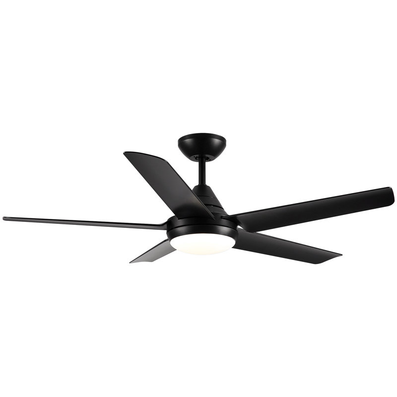 Ventilateur de plafond 48 po avec télécommande moderne 48 po, Noir, Noir