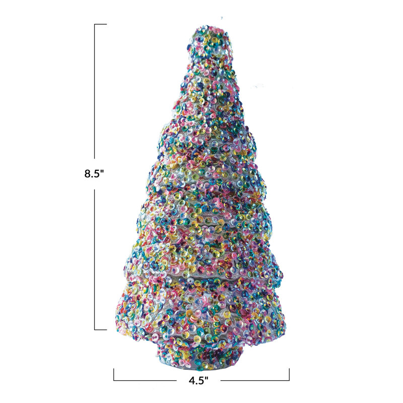Décoration d'arbre en verre avec paillettes
