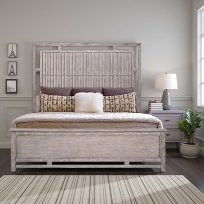 Fusion King Size Panel Bed, Minimal Assembly, Dawn Finish