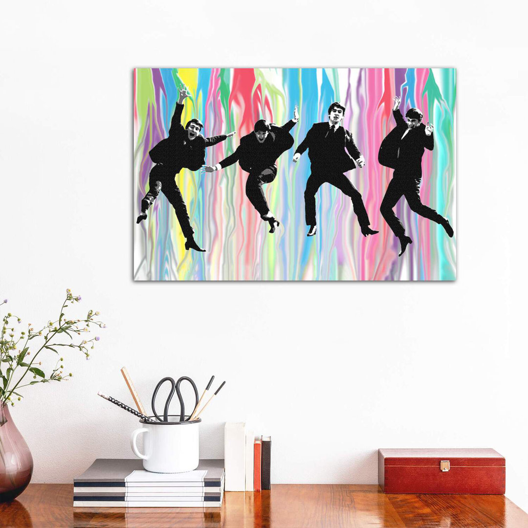 Leinwandbild - Grafikdruck „Beatles Jump” von Gary Hogben