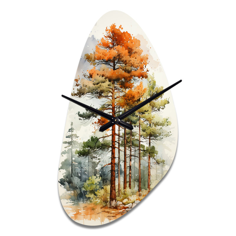 Pin majestueux Ponderosa II - pin, horloge murale asymétrique, Grand
