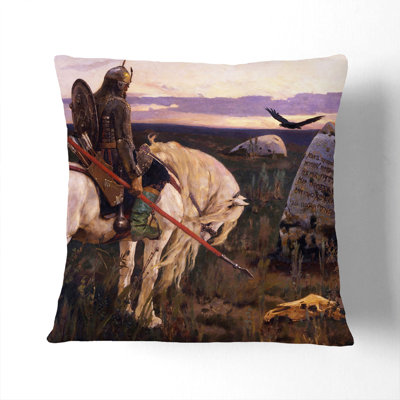 Knight at the Crossroads Scatter Cushion with Filling