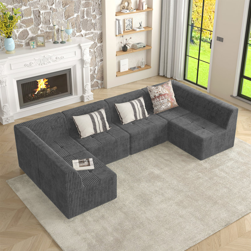 Boneless U Shape Modular Sectional Sofa