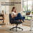 Premium Chenille Criss Cross Office Chair with Wide Seat & Flip-Up Armrests-1296509481