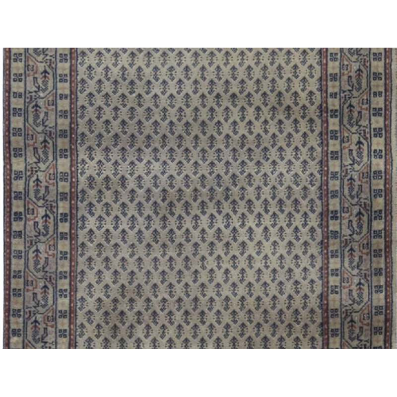 Hand-Knotted High-Quality Beige and Brown Runner