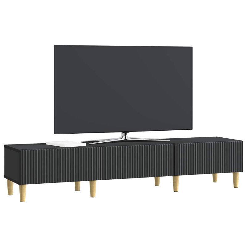 Unfinished TV Stand, 30cm H x 147cm L x 34.5cm W, Black