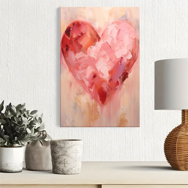 Affiche d'art mural sur toile encadrée de la Saint-Valentin de 1pc