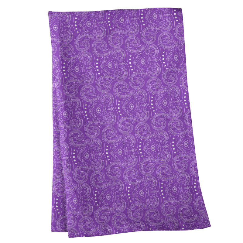 Serviette de thé à motif troisième œil, Sergé de coton, Violet