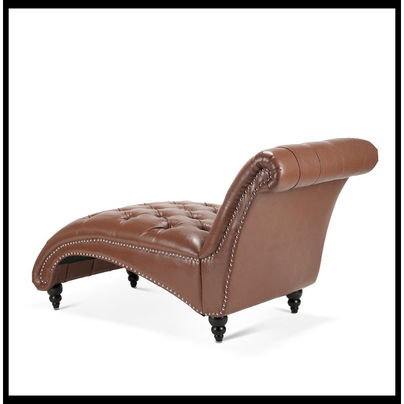Chaise longue rembourrée Jesualdo, Similicuir brun