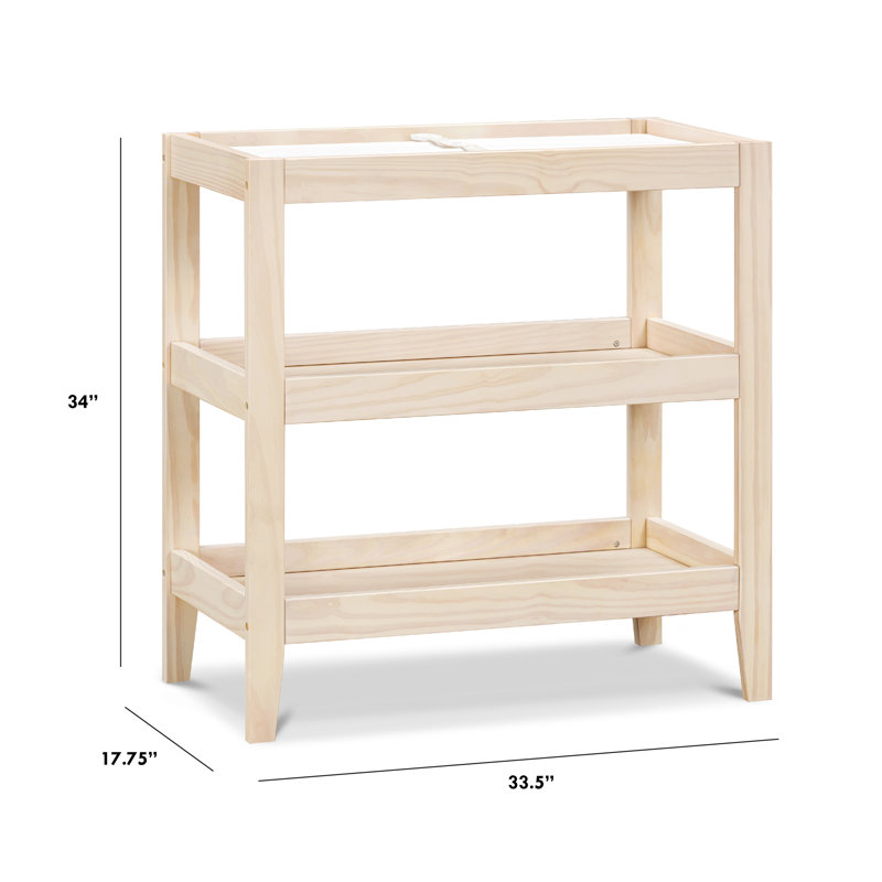 Washed Natural Pinewood Changing Table with Shelves