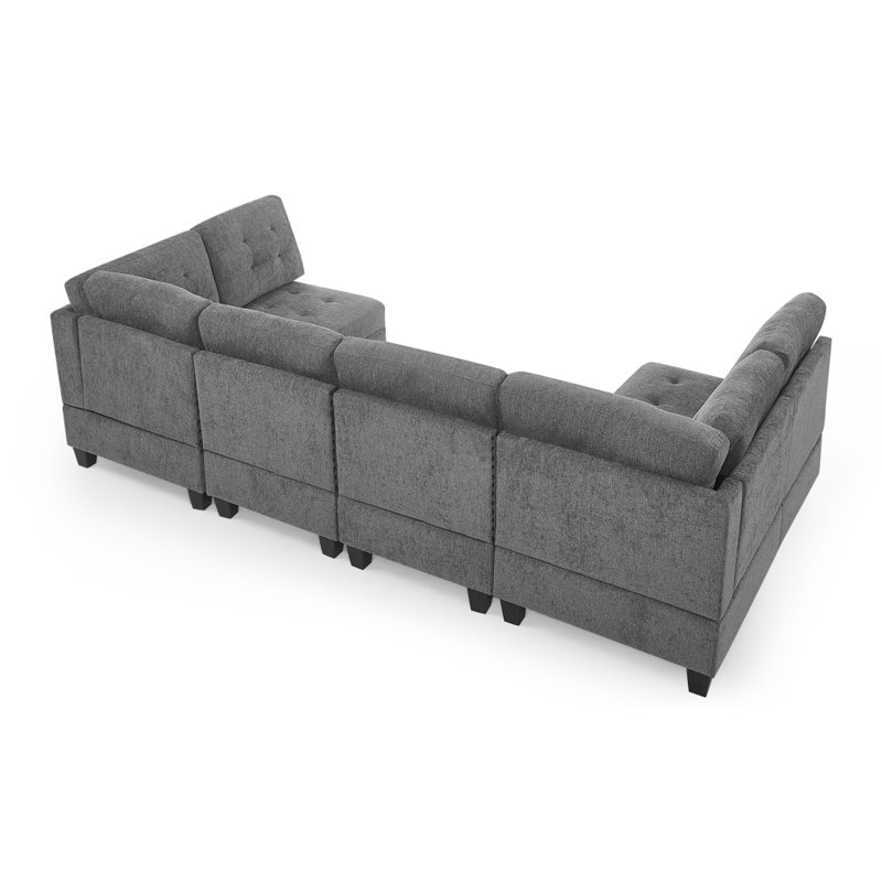 Canapé modulaire modulaire DIY, Chenille Cortlan gris