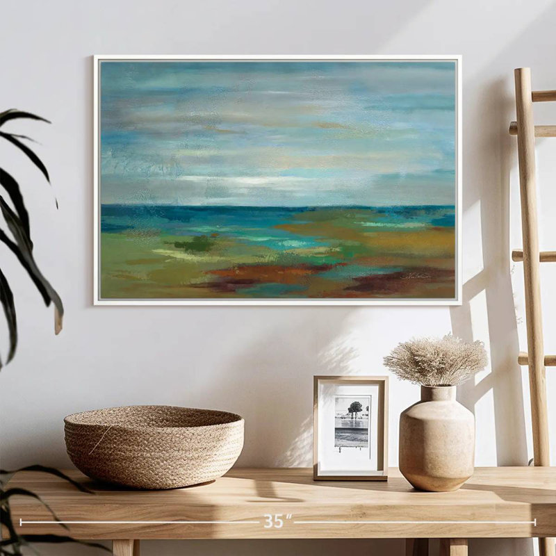 Wispy Clouds, Cadre flottant blanc, 25 po x 17 po