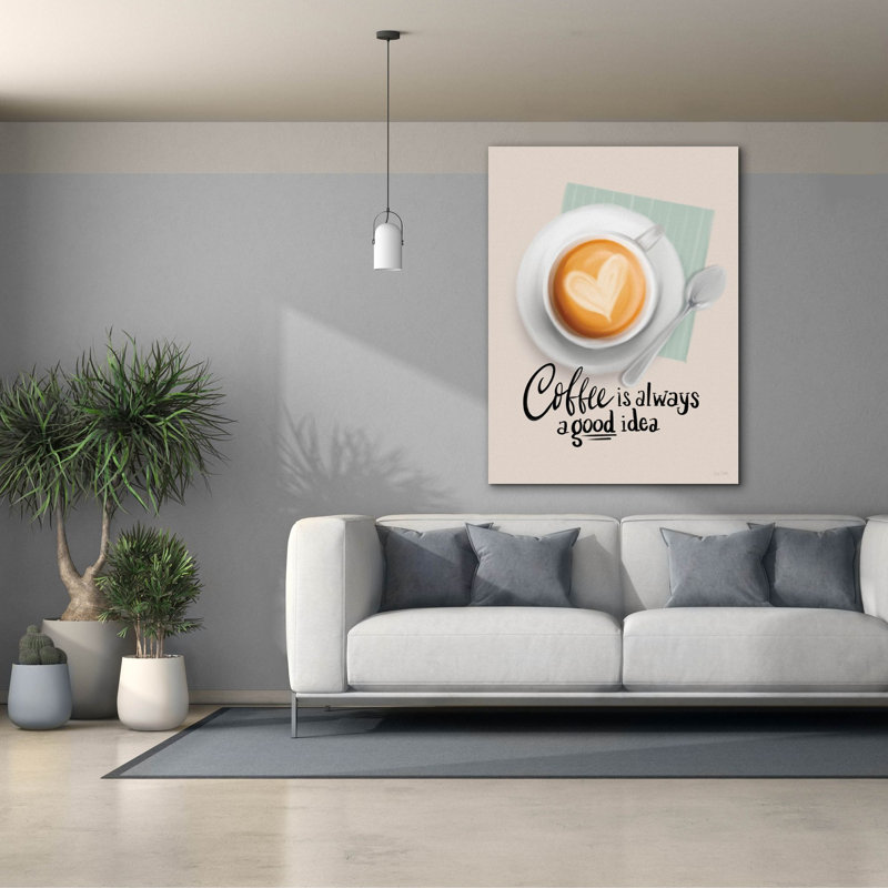  «Coffee Is Always A Good Idea» par House Fenway, art mural sur toile, 40 po x 54 po, H 54 po x l 40 po