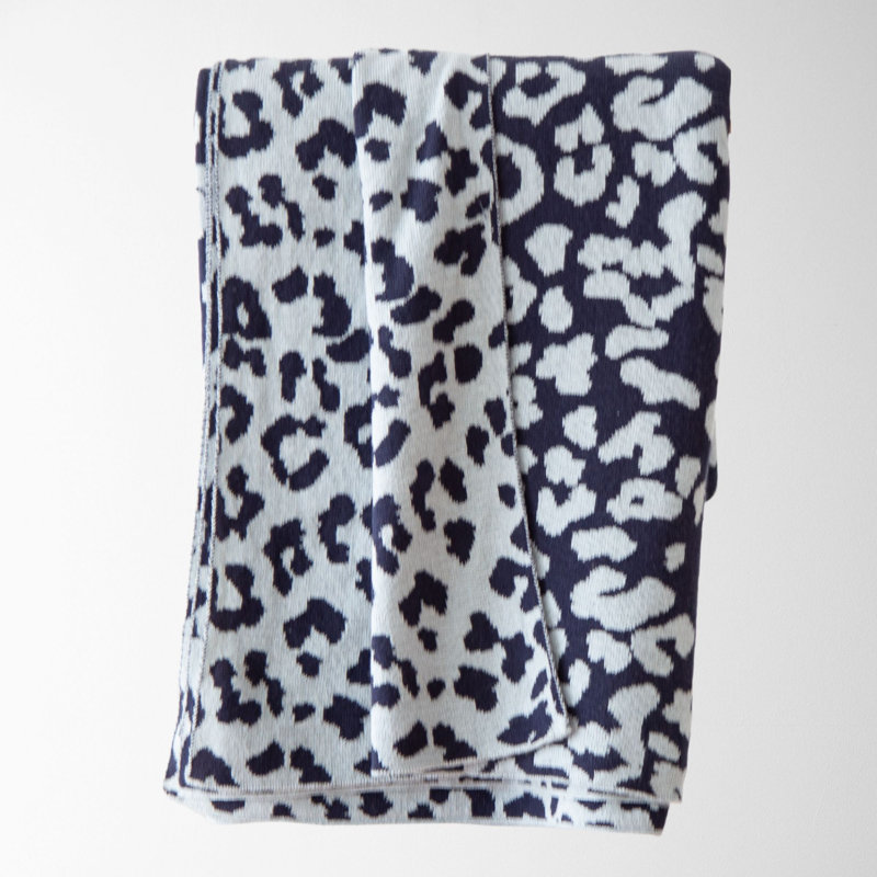 Knitted Throw Blanket, Blue