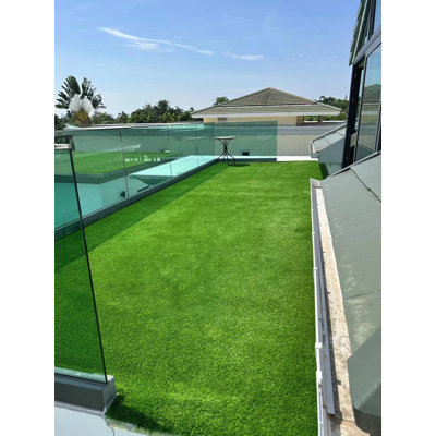 6FTX9FT Outdoor Artificial Grass Runner Rug, Thick Realistic Fake Grass Roll Decor Patio Balcony Garden Lawn, Dog Pets Turf Drain Mat, 1.38" Pile Height