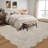 Farmhouse Scalloped Rug Washable Rug with Non Slip TRP Backing, Low Pile Non Shedding Rustic Carpet, Soft Thin Foldable Printed Mat for Living Room Bedroom-660204437-660204438