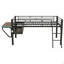 Lit mezzanine avec bureau Gaming, DEL, simple