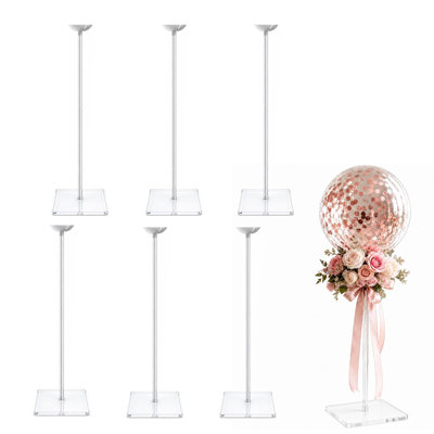 15.7in Acrylic Balloon Centerpiece Stands 6PCS Square Base Party Supplies