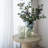 S/2 Decorative Green Glass Vases with Face Motifs