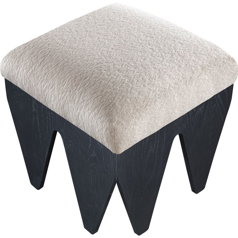 Banc en tissu Altair, Noir, Velours beige