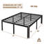 Structure de lit plateforme en acier robuste de 18 po avec coins arrondis Roseann, sans sommier, sans bruit-1291167449